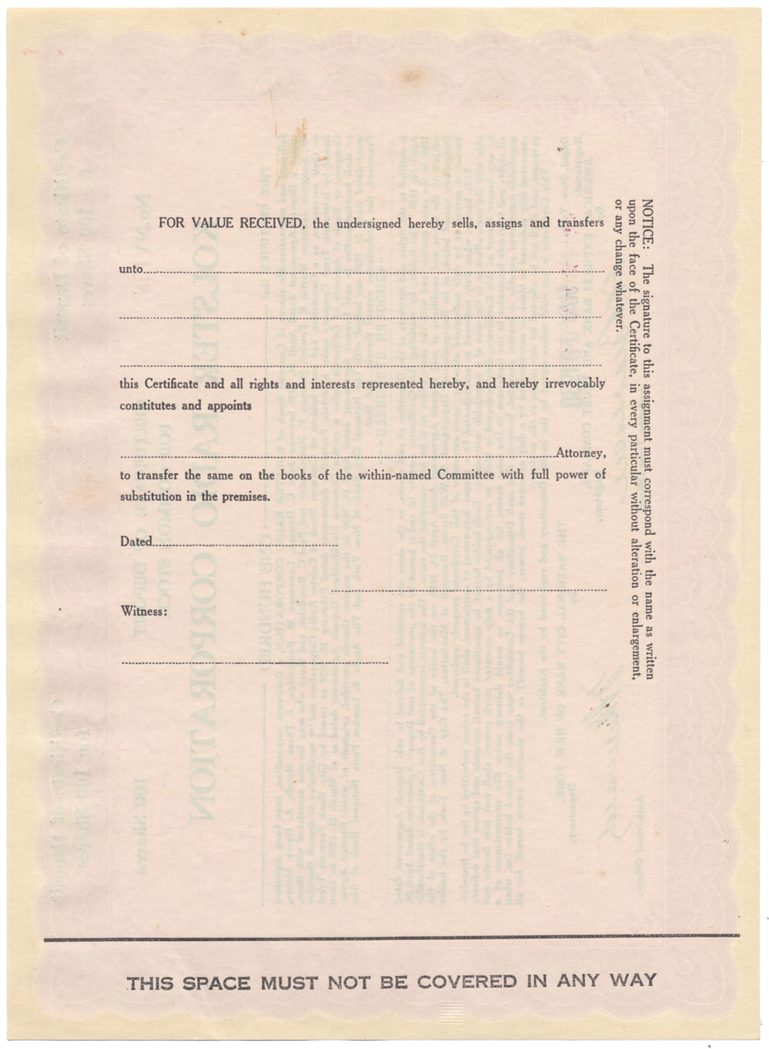 Kolster Radio Corporation Stock Certificate