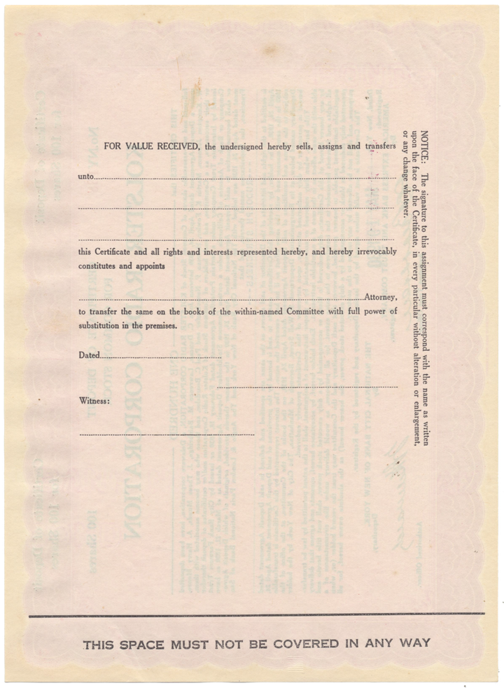 Kolster Radio Corporation Stock Certificate