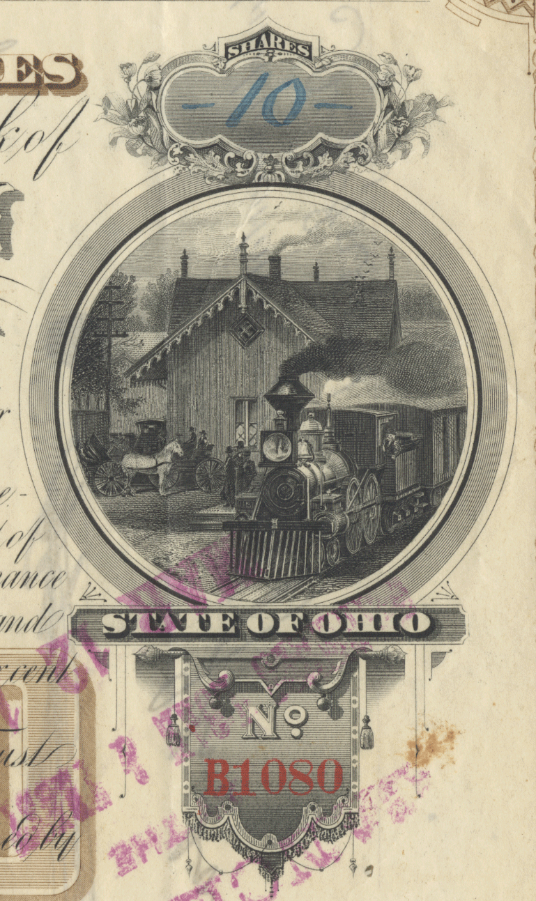 Cincinnati, Washington and Baltimore Railroad Company Stock Certificate