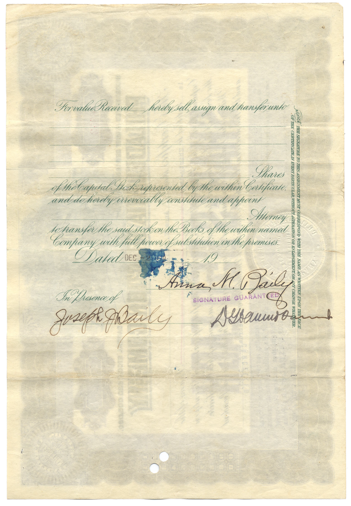 Philadelphia Traction Company Stock Certificate