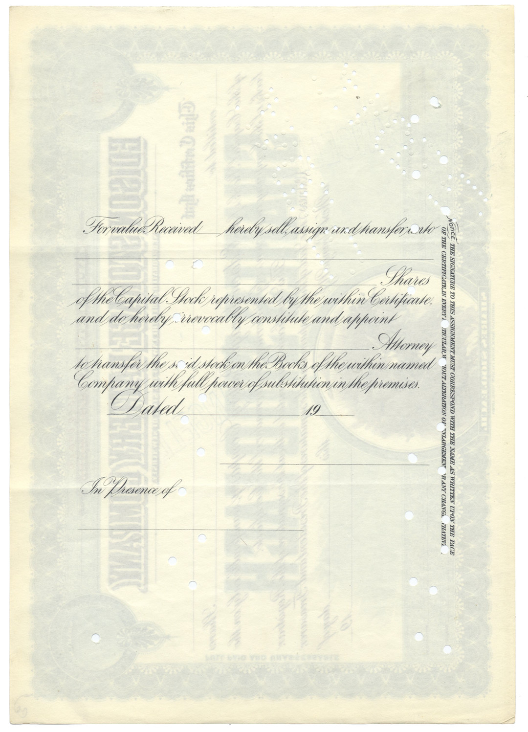 Edison Storage Battery Company Stock Certificate