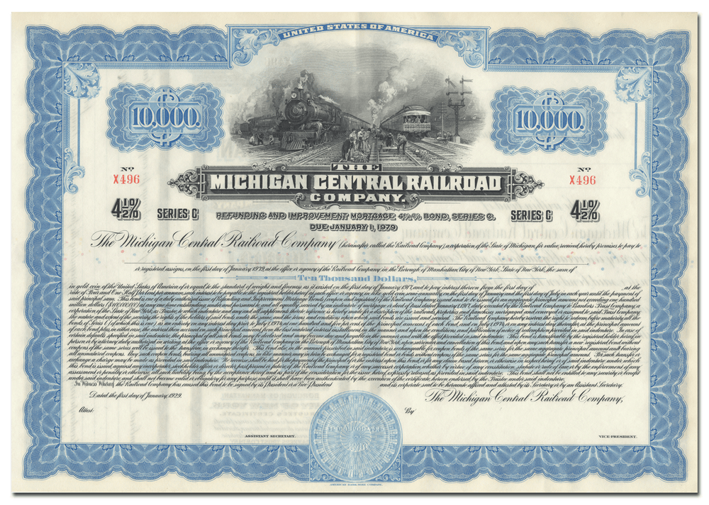 Michigan Central Railroad Company Bond Certificate