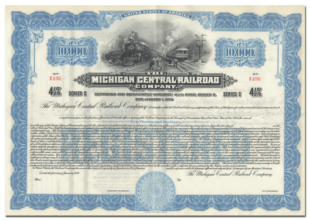 Michigan Central Railroad Company Bond Certificate