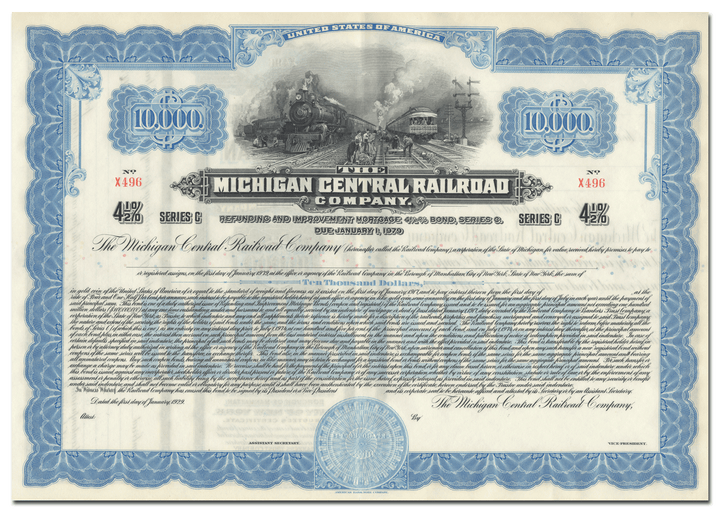 Michigan Central Railroad Company Bond Certificate