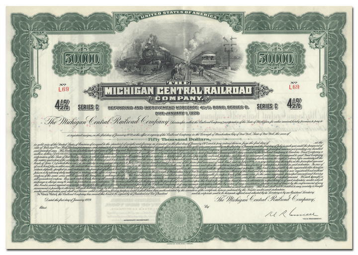 Michigan Central Railroad Company Bond Certificate