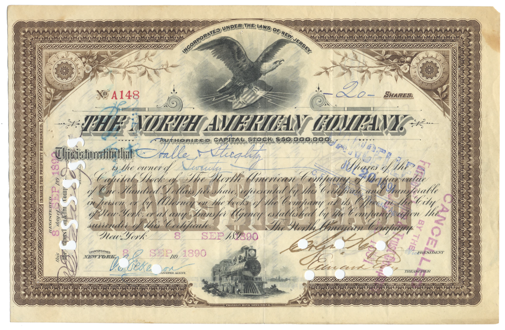 North American Company Stock Certificate