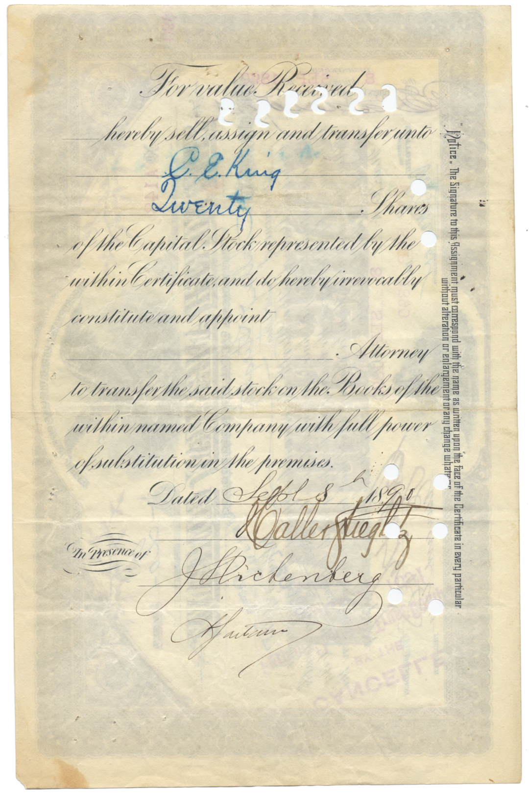 North American Company Stock Certificate