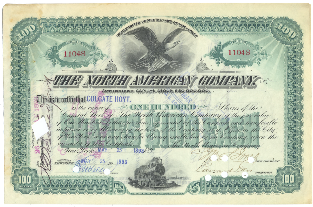 North American Company Stock Certificate