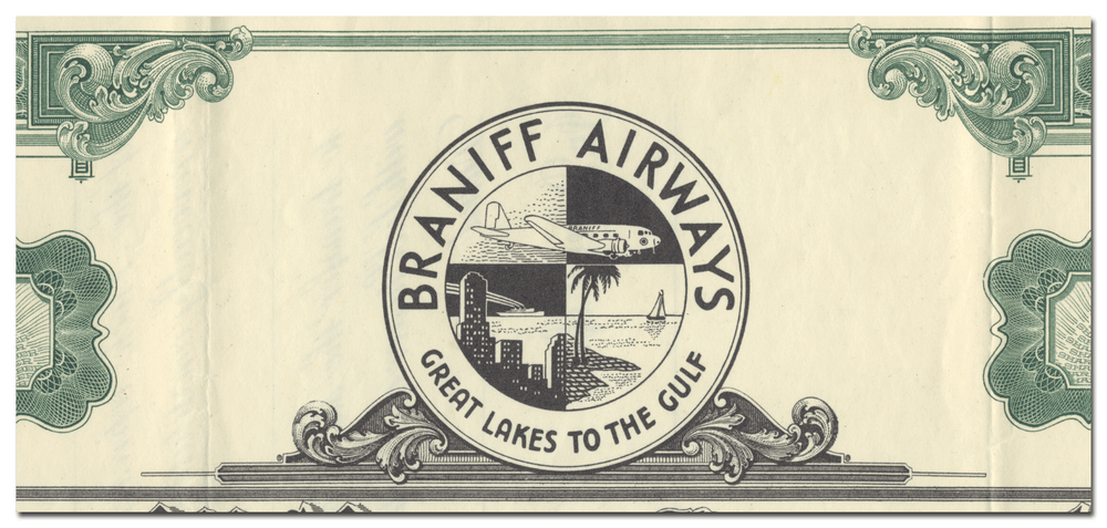 Braniff Airways, Incorporated Stock Certificate