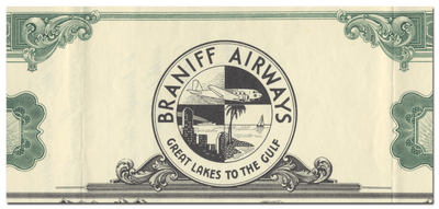 Braniff Airways, Incorporated Stock Certificate