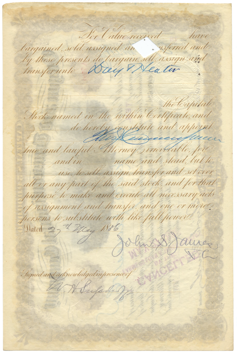 Oregon and Transcontinental Company Stock Certificate