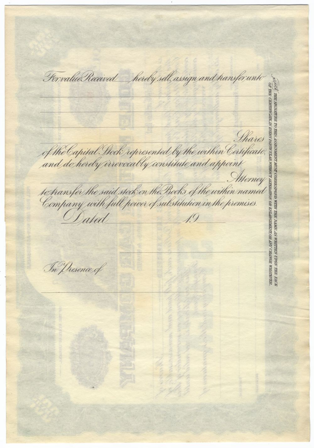 Cole Motor Car Company Stock Certificate