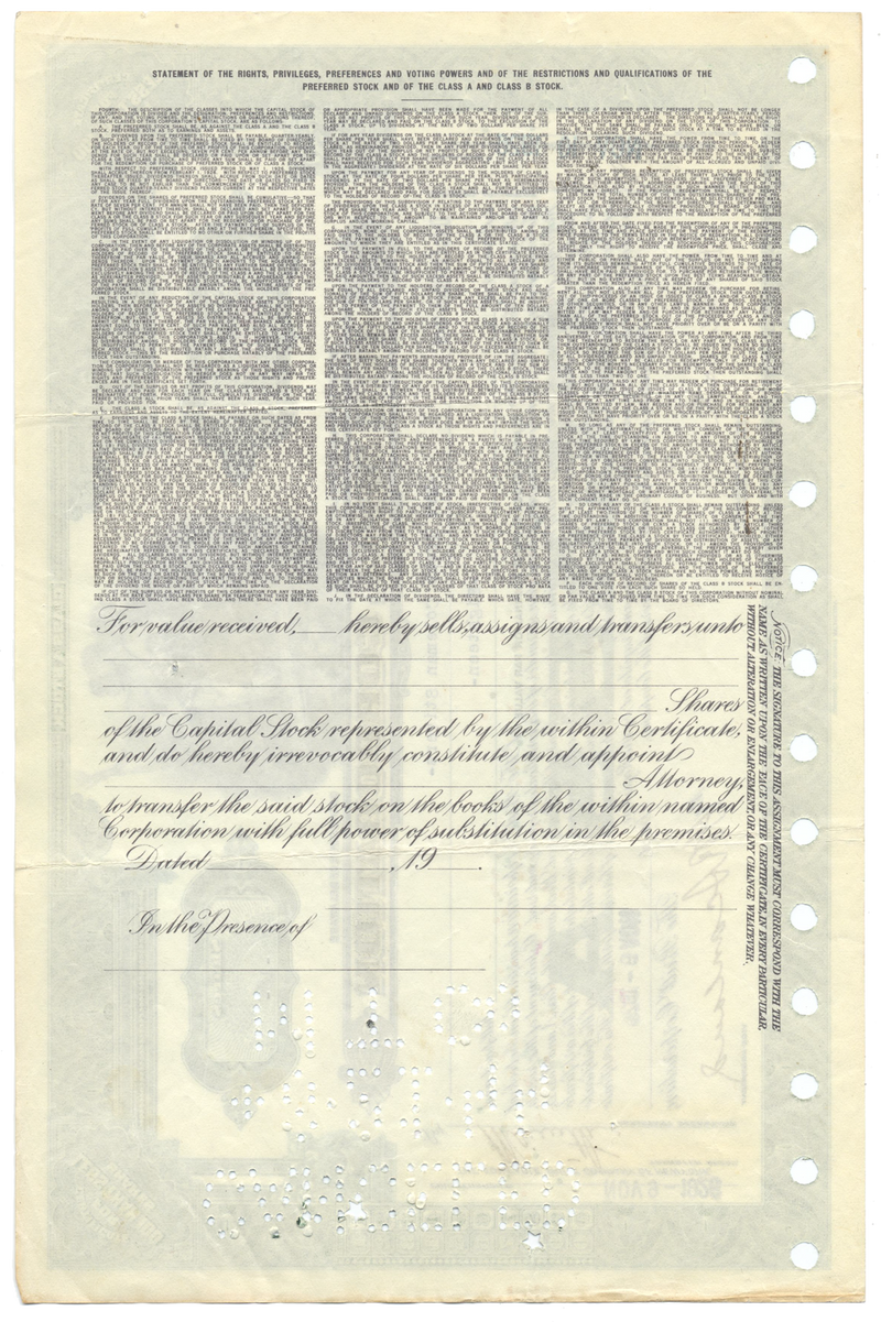 Brill Corporation Stock Certificate