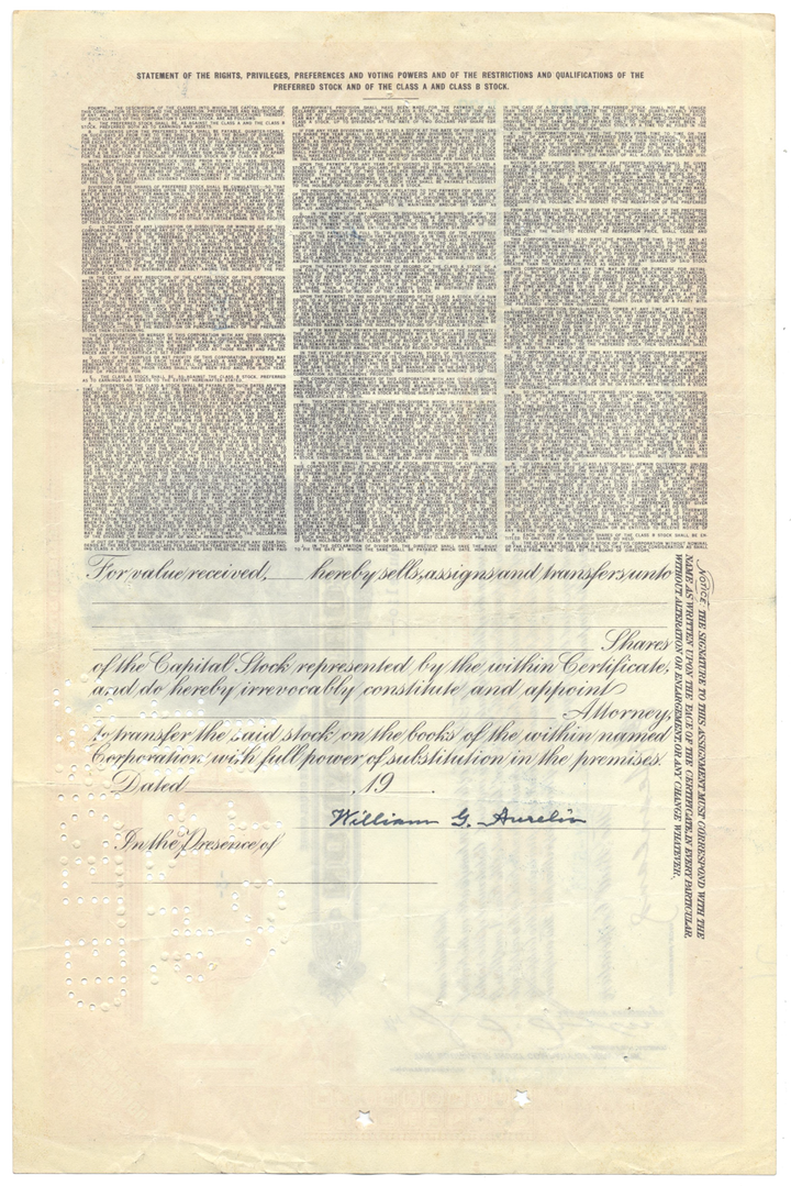 Brill Corporation Stock Certificate