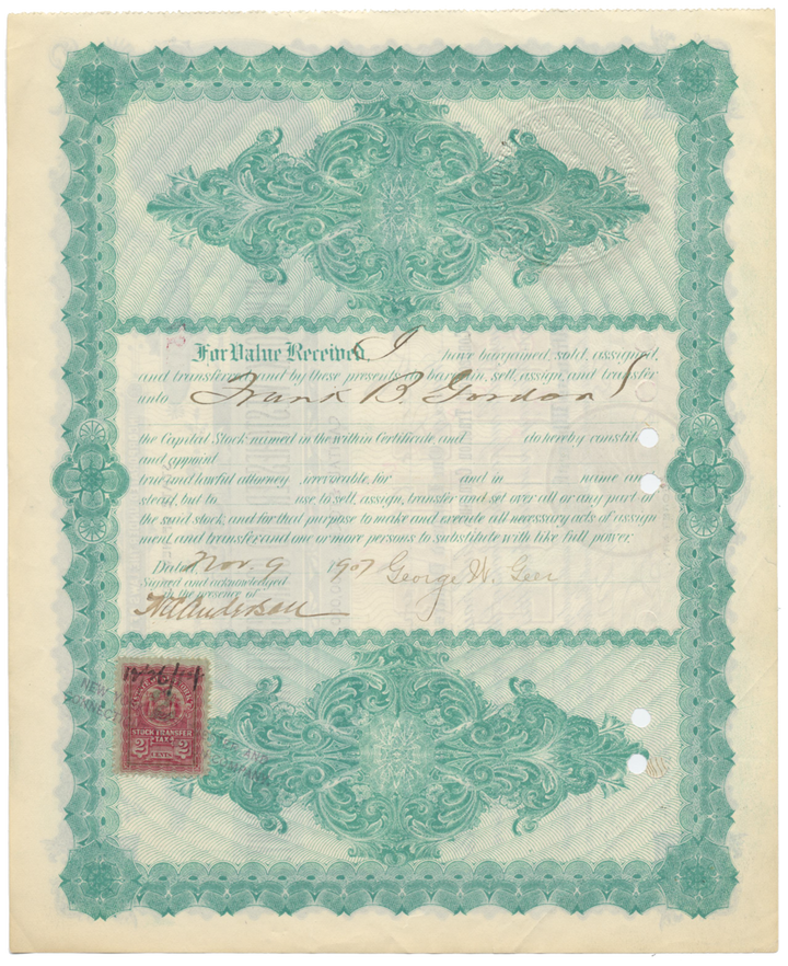 New York, Westchester and Connecticut Traction Company Stock Certificate