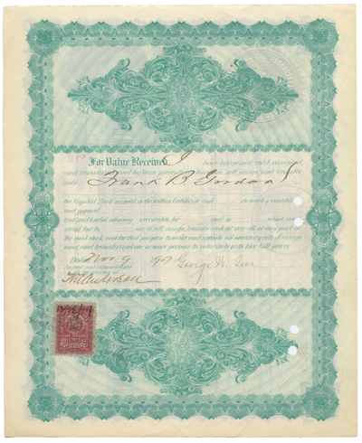 New York, Westchester and Connecticut Traction Company Stock Certificate