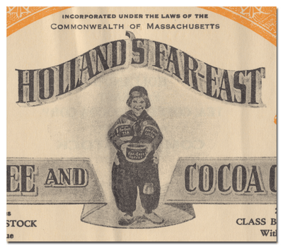Holland's Far-East Tea, Coffee and Cocoa Corporation Stock Certificate