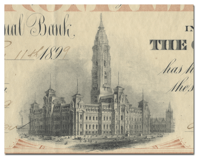 City of Philadelphia Bond Certificate