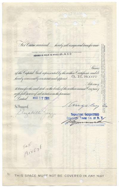 Cleveland, Cincinnati, Chicago & St. Louis Railway Company Stock Certificate