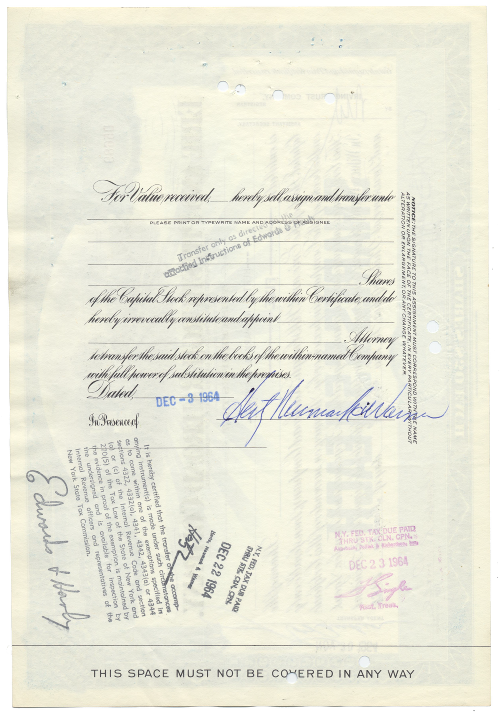 Erie and Pittsburgh Railroad Company Stock Certificate