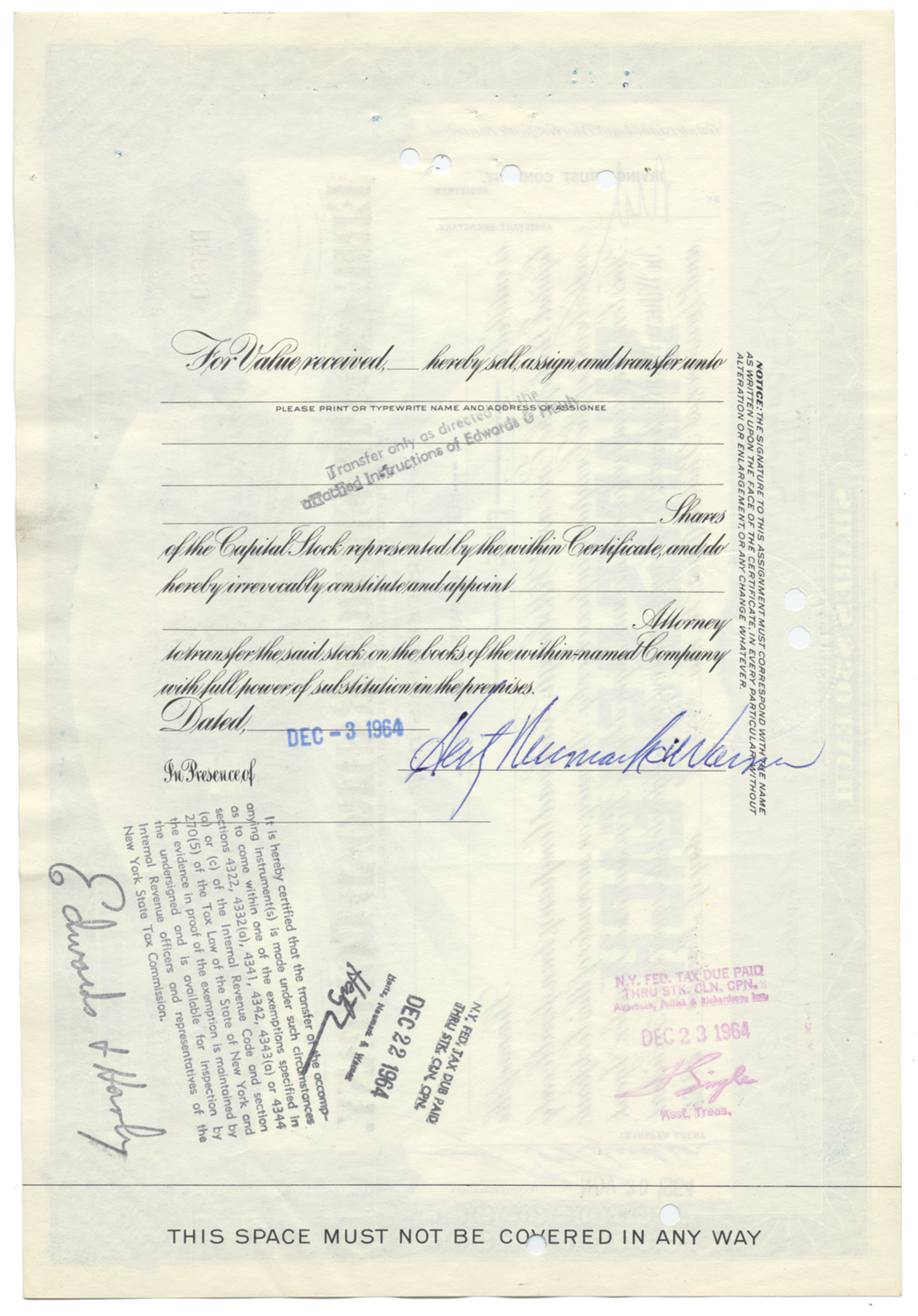 Erie and Pittsburgh Railroad Company Stock Certificate