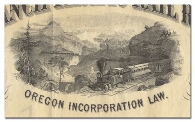 Oregon Branch Rail Road Company Stock Certificate