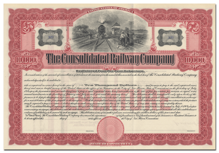 Consolidated Railway Company Bond Certificate