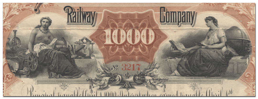 Peoria and Eastern Railway Company Bond Certificate