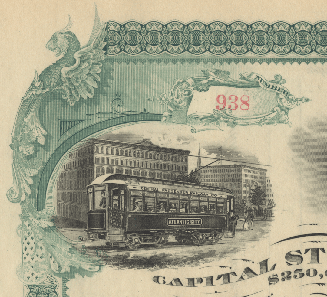 Central Passenger Railway Company Stock Certificate