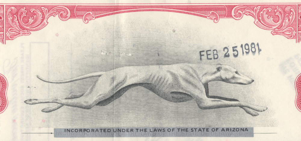 Greyhound Corporation Stock Certificate