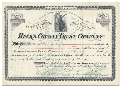 Bucks County Trust Company Stock Certificate