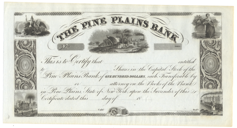 Pine Plains Bank Stock Certificate