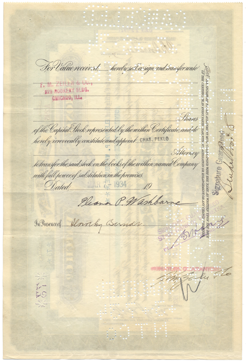 Elgin National Watch Company Stock Certificate