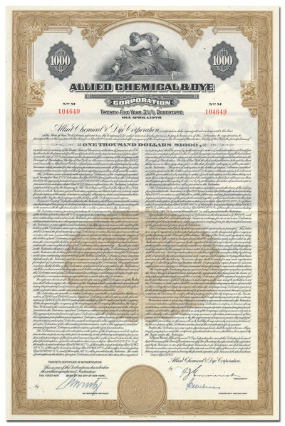 Allied Chemical & Dye Corporation Bond Certificate