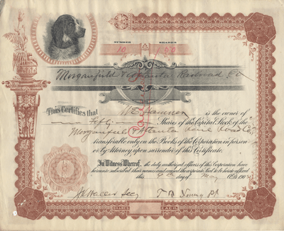 Morganfield & Atlanta Railroad Company Stock Certificate