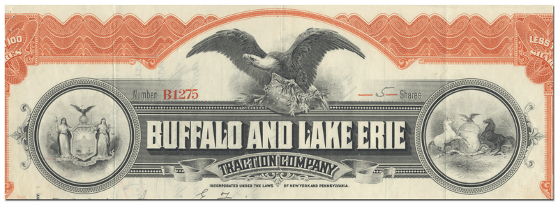 Buffalo and Lake Erie Traction Company Stock Certificate
