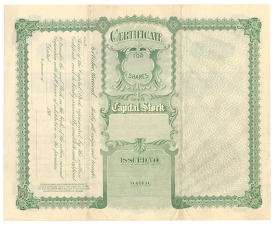 Batavia and Northern Railroad Company Stock Certificate