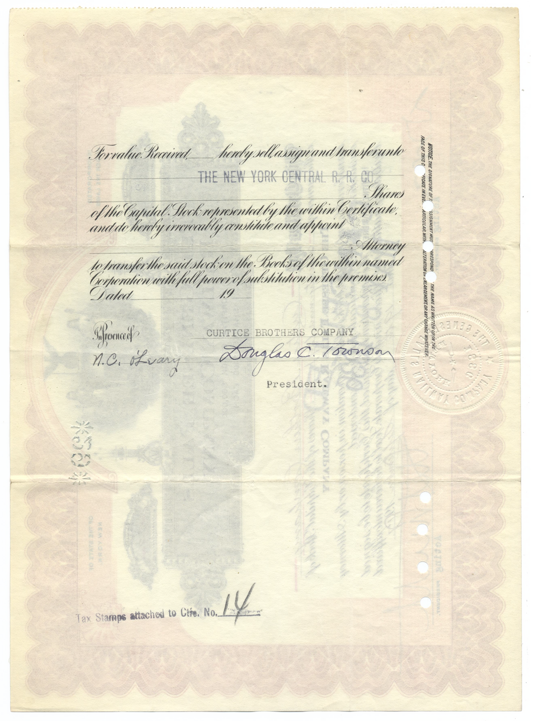 Genesee Falls Railway Company Stock Certificate