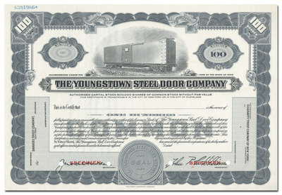 Youngstown Steel Door Company Stock Certificate