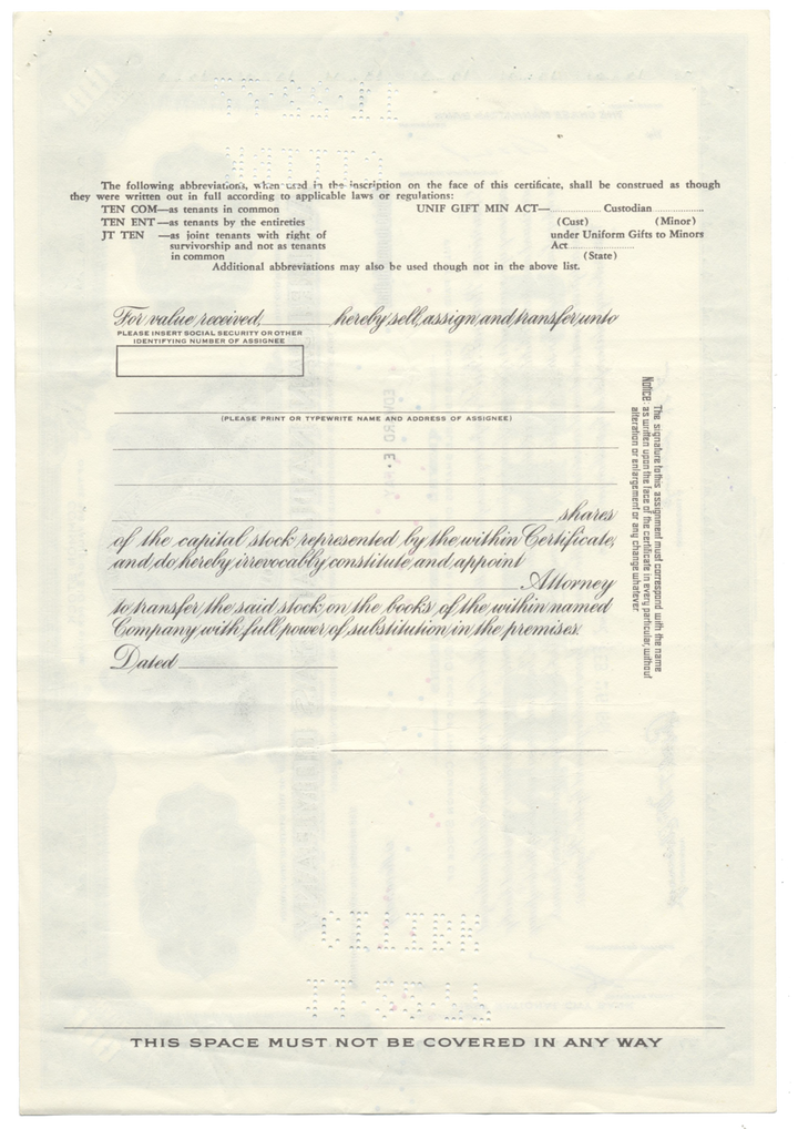 American Natural Gas Company Stock Certificate