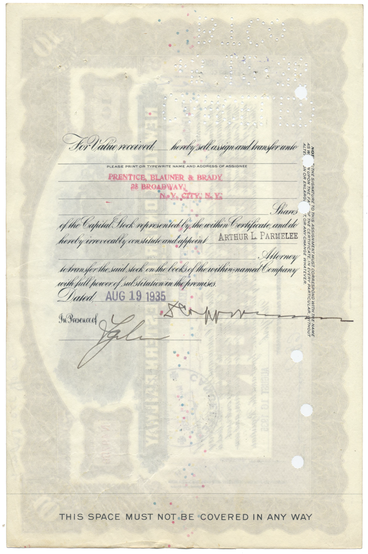 New York, Ontario and Western Railway Company Stock Certificate