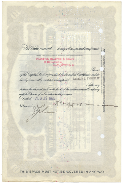 New York, Ontario and Western Railway Company Stock Certificate