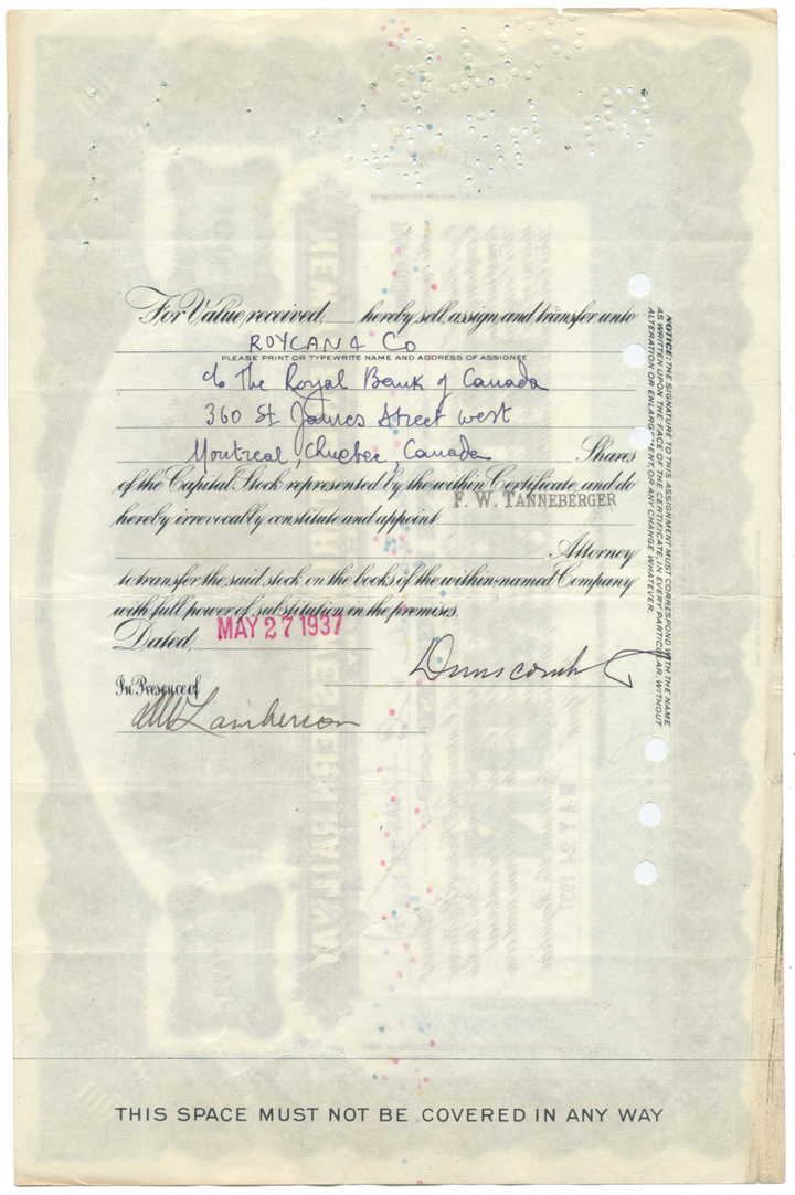 New York, Ontario and Western Railway Company Stock Certificate