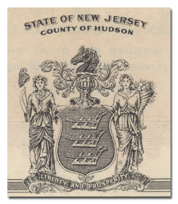 City of Jersey City, New Jersey Bond Certificate