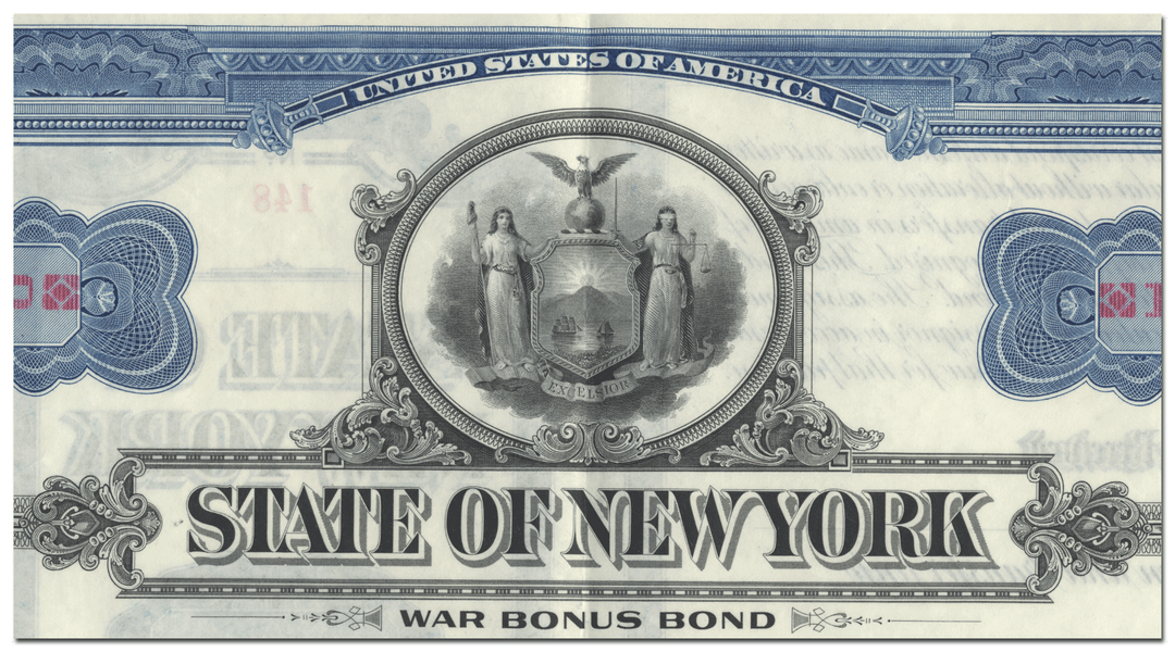 State of New York War Bonus Bond Certificate