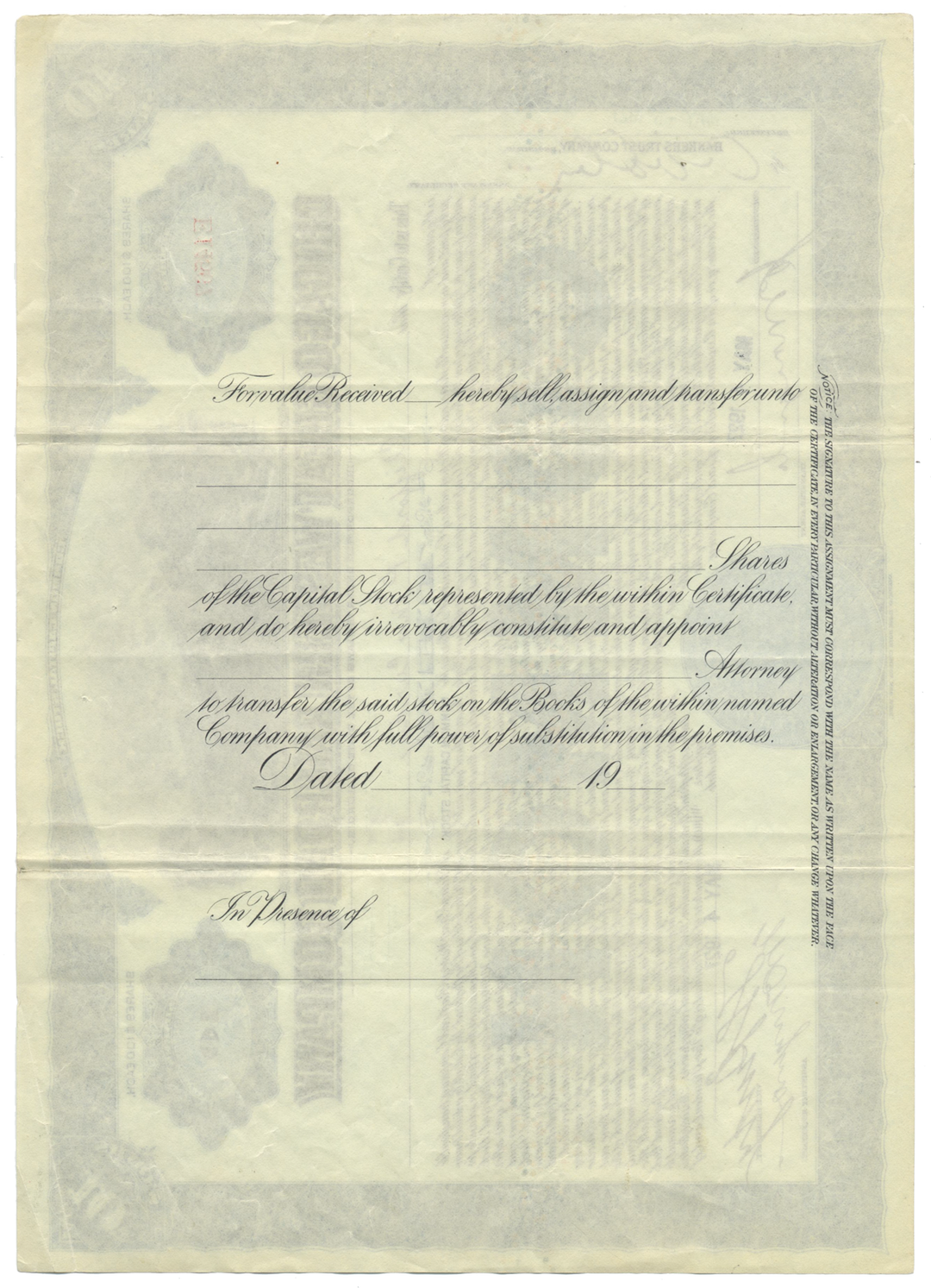 Chicago Great Western Railroad Company Stock Certificate