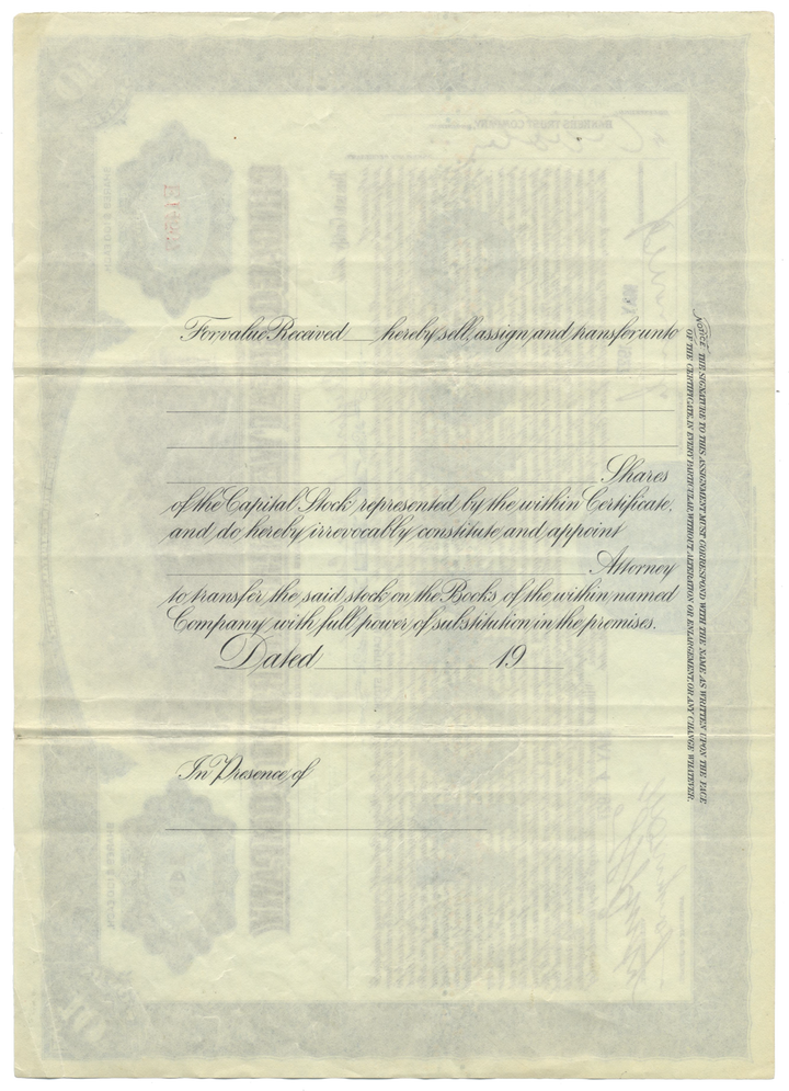 Chicago Great Western Railroad Company Stock Certificate