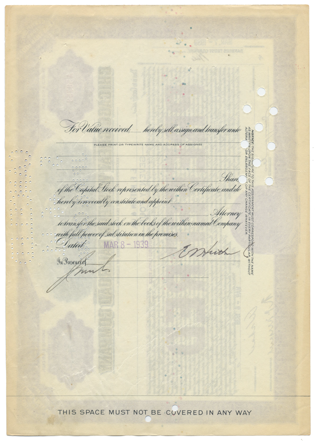 Chicago Great Western Railroad Company Stock Certificate