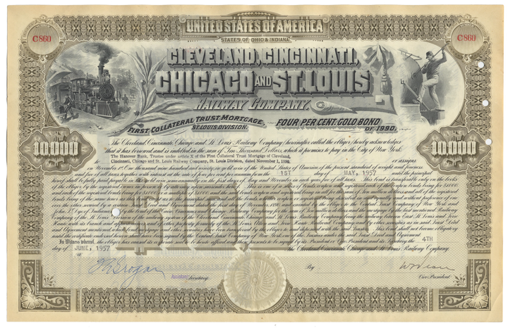 Cleveland, Cincinnati, Chicago & St. Louis Railway Company Bond Certificate