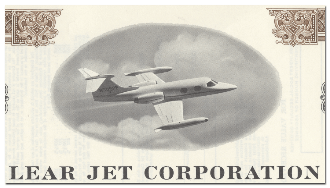 Lear Jet Corporation Specimen Bond Certificate